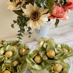 Wedding  Mist Green Color  Roses Truffles Wrapper Chocolate, Wedding Flowers Decor