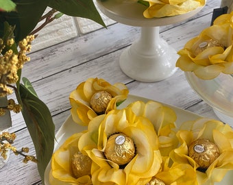 Wedding  Yellow Color Theme Flowers Truffle  Chocolate, Truffles Wrapper