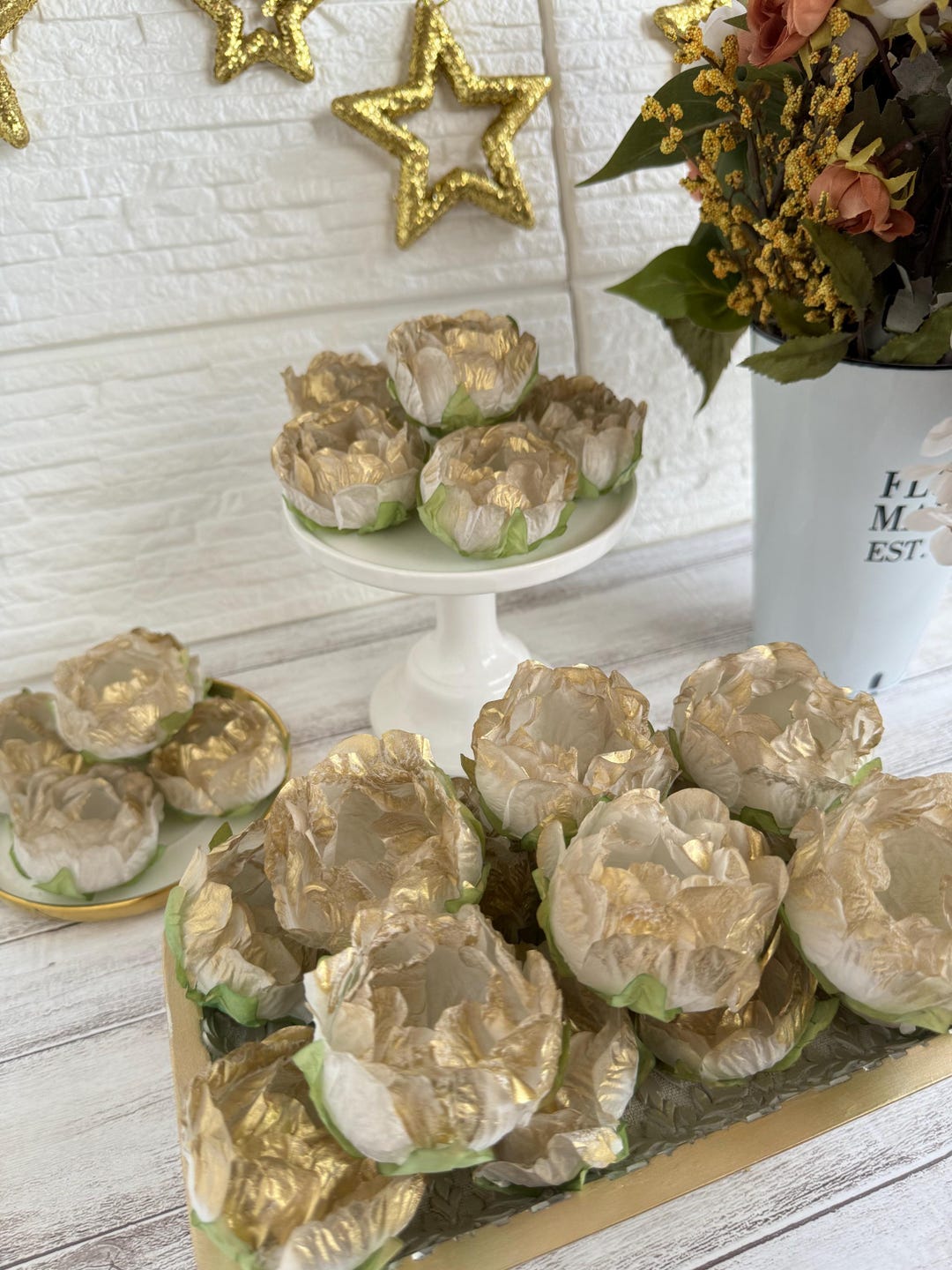 Old Roses Wrapperz Roses Gold Floral Truffle Wrappers for Holding Chocolates- Candy Party ...