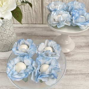 Peony Baby Blue Flowers Wrapper for Holding Chocolate Decorations, Baby Shower Theme