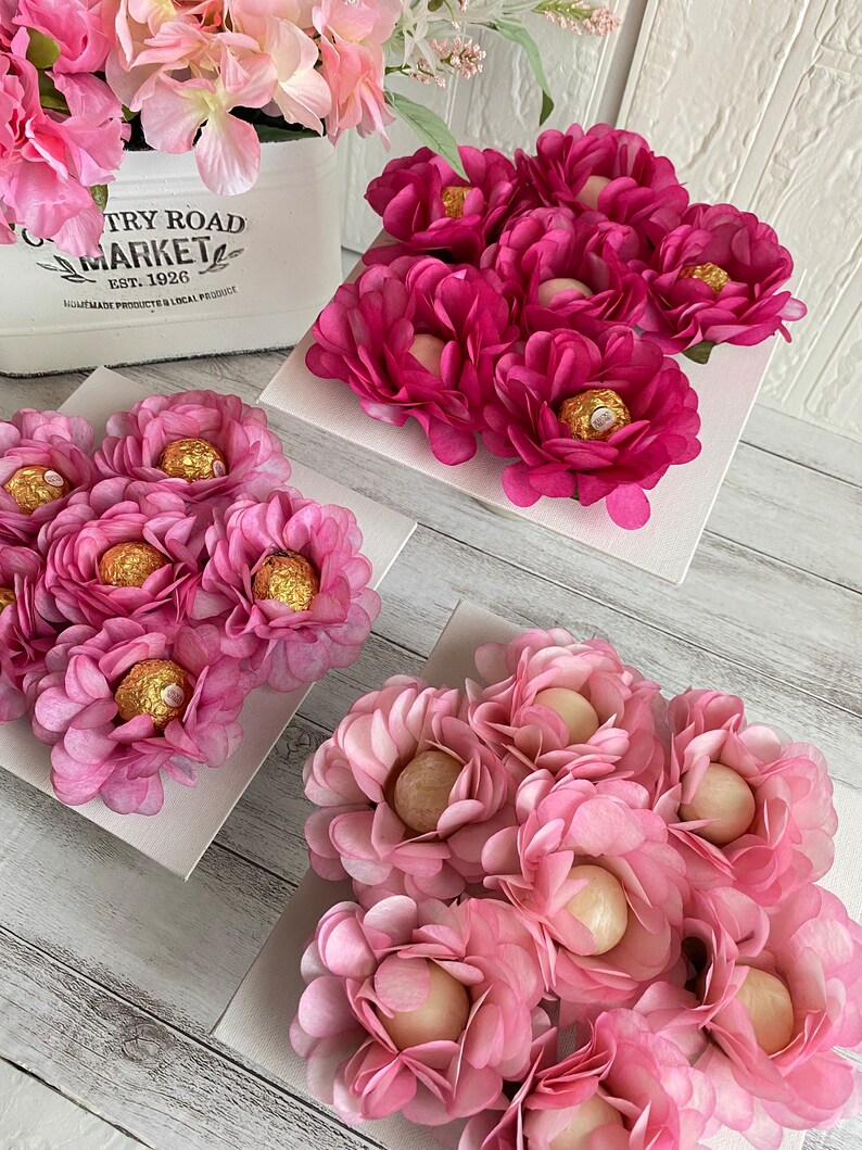 Romantic Wedding Pink Flowers Wrapper Chocolate Wedding Etsy