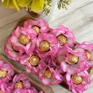 Wedding  Magenta Color Theme  Flowers  Truffle  Wrapper  for Holding Chocolate, Wedding Centerpiece Flowers Decor