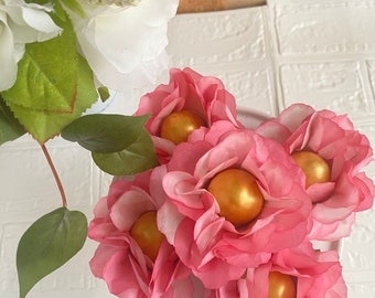 Peony  Pink Flowers Wrapper for Holding Chocolate Decorations, Wedding Floral Decor