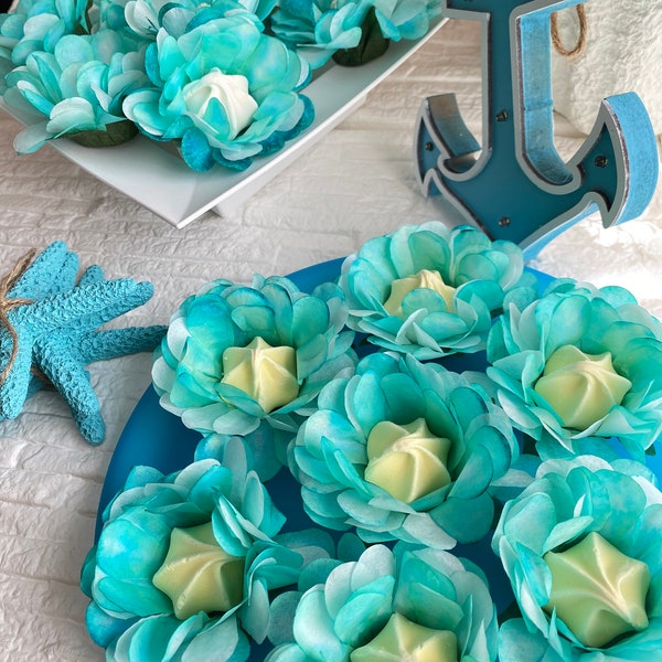 Margarita Aqua Flower Truffles Wrapper for Holding Chocolate Decorations