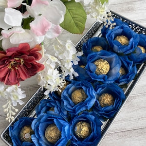 Wedding  Indigo Flowers Truffle  Wrapper for holding chocolate