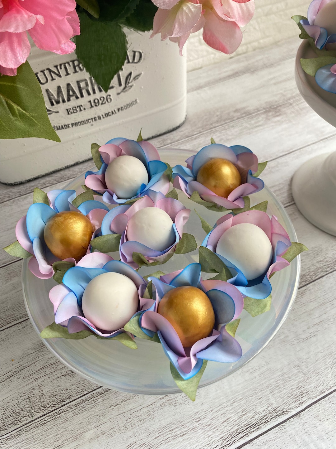 Mix Color Flowers Wrapper for Holding Chocolate Decorations, Baby