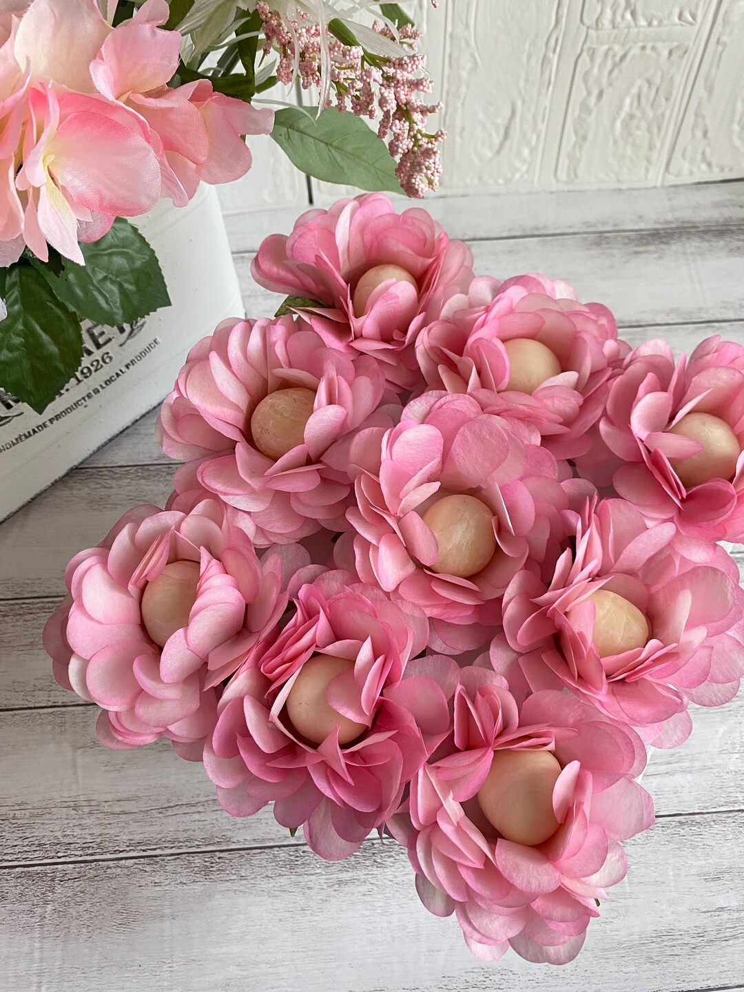 Romantic Wedding Pink Flowers Wrapper Chocolate Wedding Etsy