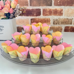 Mini Tulip Mix Color Flowers for Wrapper for Holding Chocolate Decorations (20 pack)