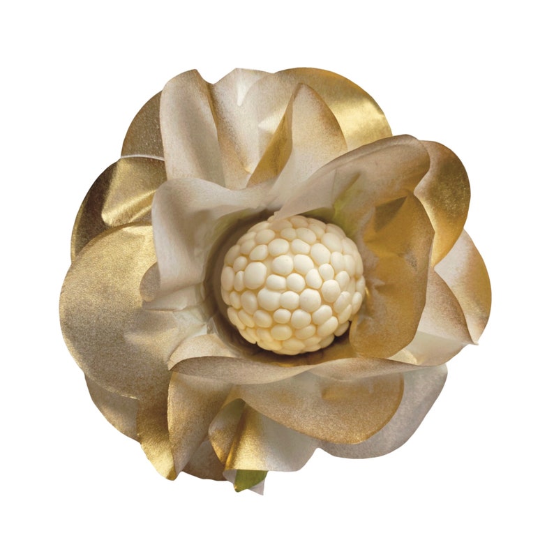 Camelia Wedding Gold Color Flower Wrapper for Holding Chocolate, Chocolate Wrappers, Centerpiece Flowers image 6