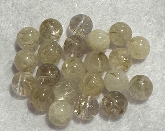 20 pcs, 8mm Champagne Quartz Beads, Natural Round