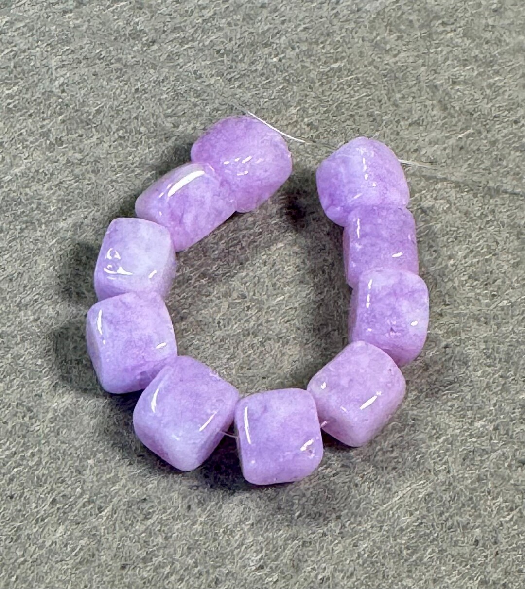 Lilac Lavender Mountain Jade Cube Beads – 8mm Rustic Irregular Gemstone ...