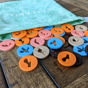 Cascadia Wildlife Tokens | Animal Tokens | Cascadia Landmarks Expansion Tokens