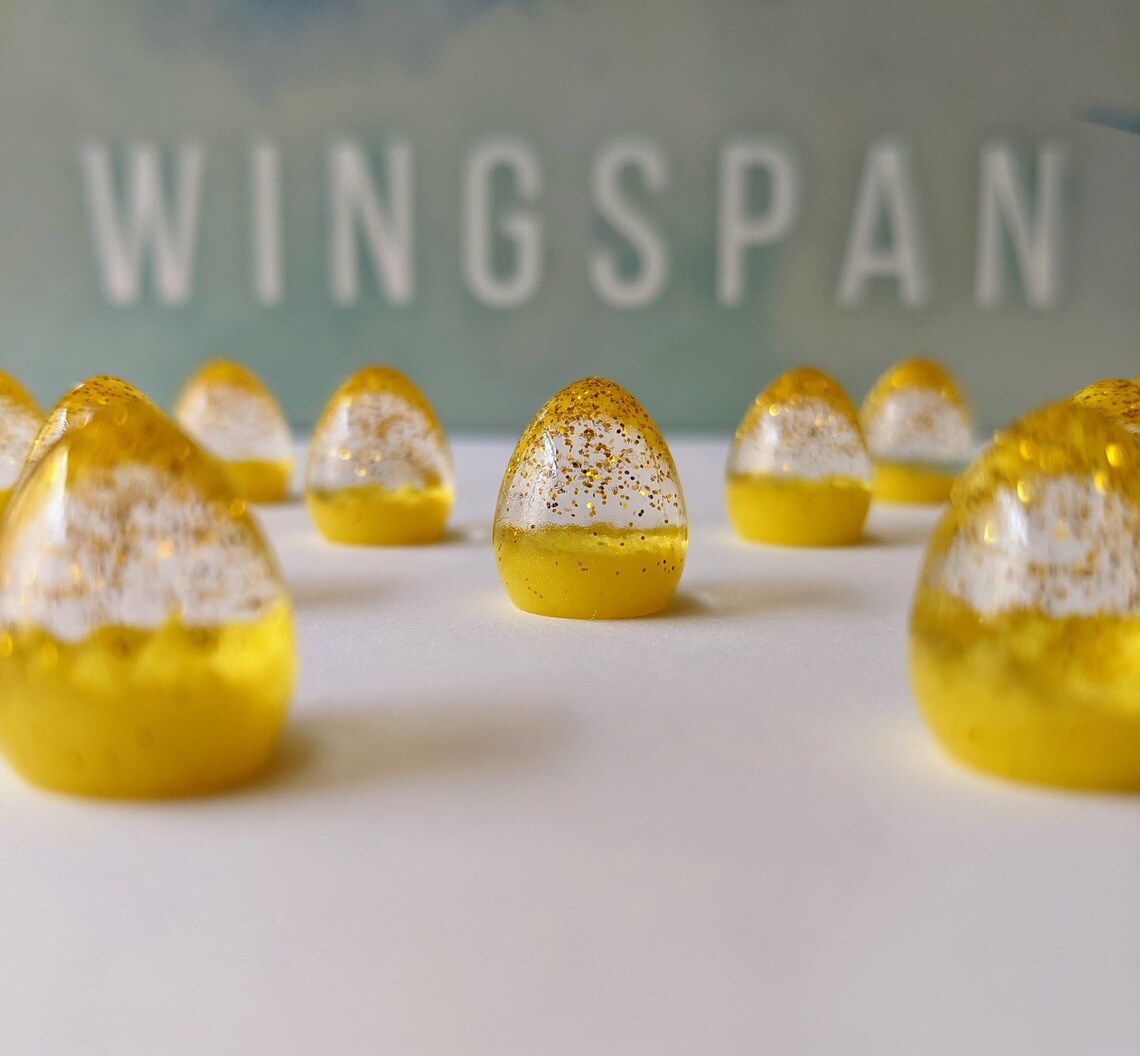 Wingspan Handmade Eggs Set of 15 Yellow Sparkle Etsy