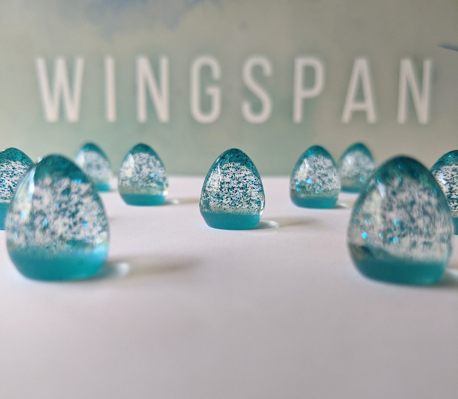Wingspan Eggs Handmade Set of 15 Blue Sparkle Etsy