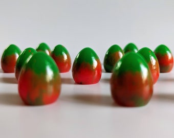 Wingspan | Wyrmspan Custom Eggs (Set of 15) - Two Tone - Neon Green + Bright Orange