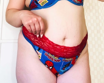 Spider-Man Red Lace Superhero Gstring Thong