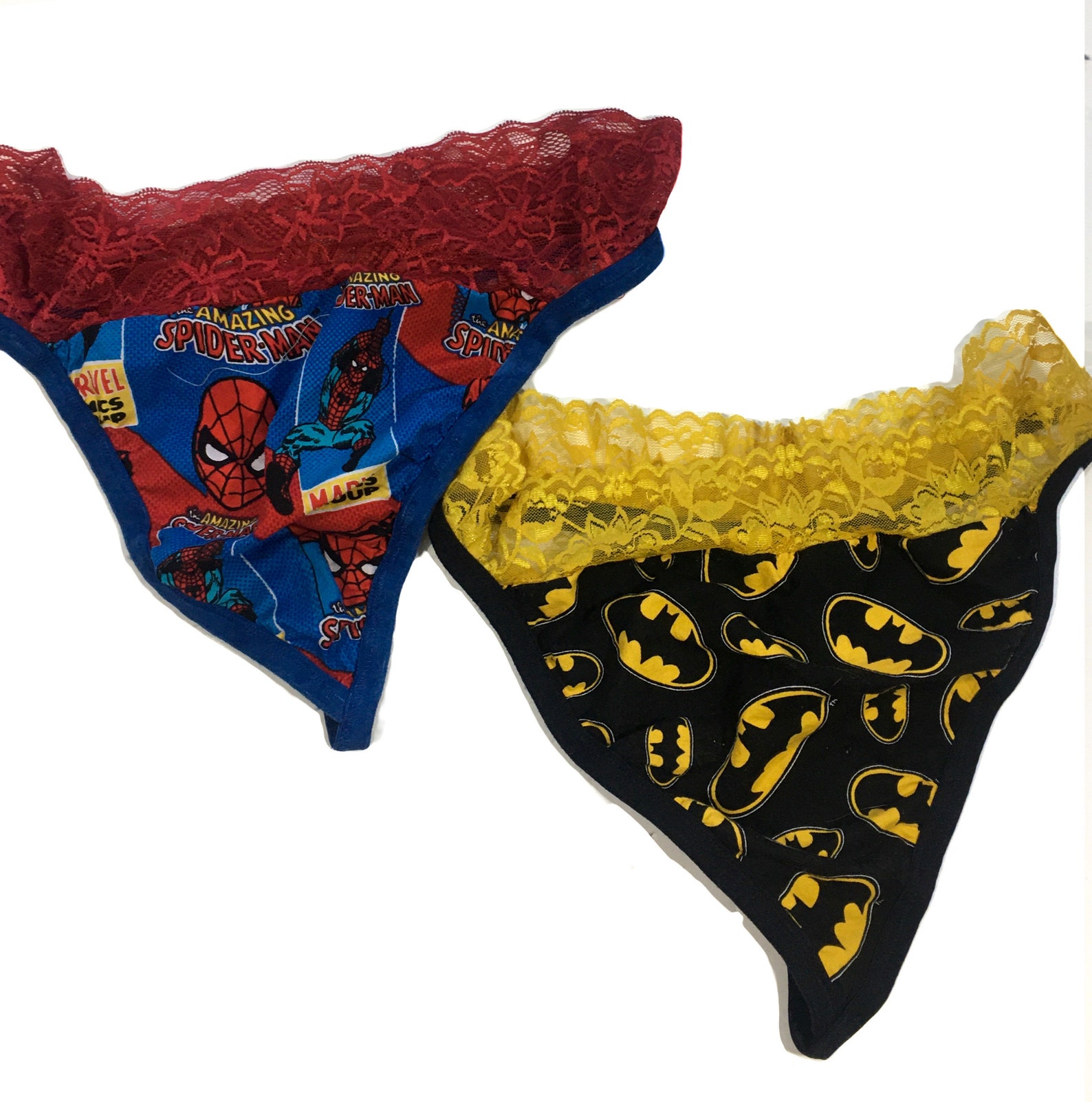 Spider Man Thong and Batman Thong Gstring Super Heros Etsy