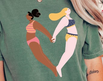 Maglietta Sisterhood, maglietta per l'emancipazione femminile, maglietta con arte femminista boho, maglietta estetica Comfort Colors, regalo per donne che sostengono le donne