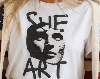 She Art Greek Statue Graphic Tee | Feminist Dark Academia Aesthetic | Art History Lover Gift | Empowering Quote Shirt
