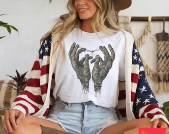 Abstract Connection Hands Tee | Meaningful Gift for Soul Sister | Ava Art | Comfort Colors | Feminist Unity Shirt for Creative Women