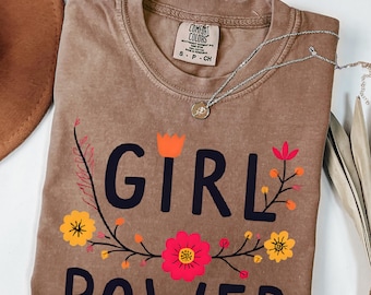 Maglietta Girl Power Comfort Colors®, maglietta da donna alla moda, felpe Strong Woman, regalo per lei, maglietta We Can Do It, motivazionale