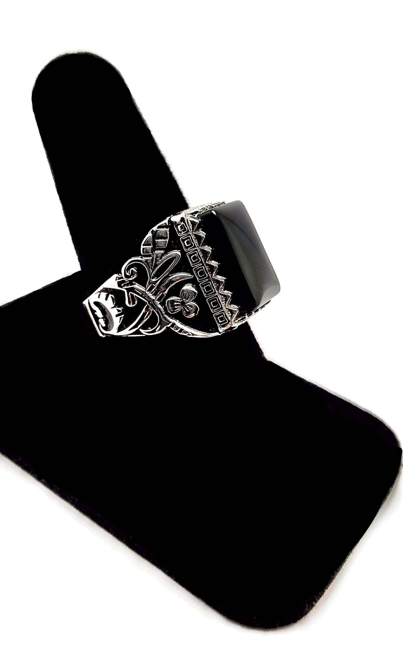 925 Sterling Silber Ring Schwarzer Edelstein Ring | Etsy