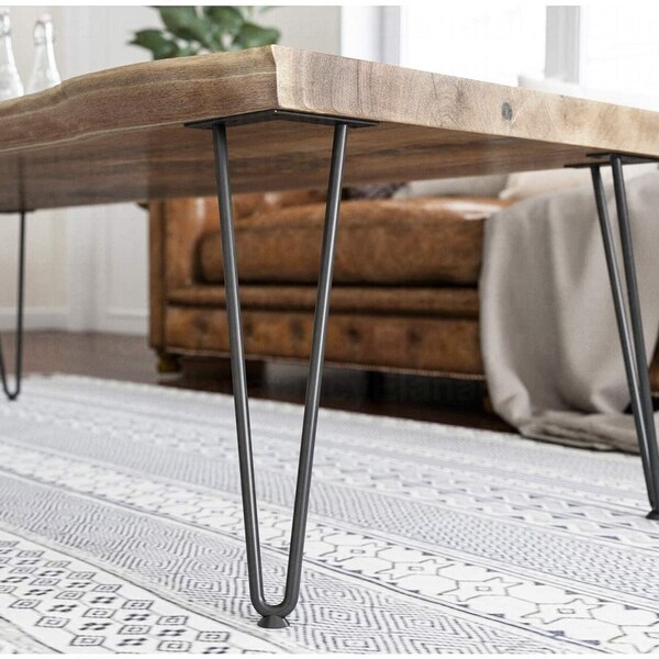 2 patas de horquilla de acero negro de varilla (4 juegos)