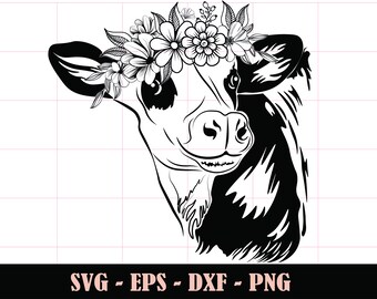 Download Flower Crown Cow Etsy