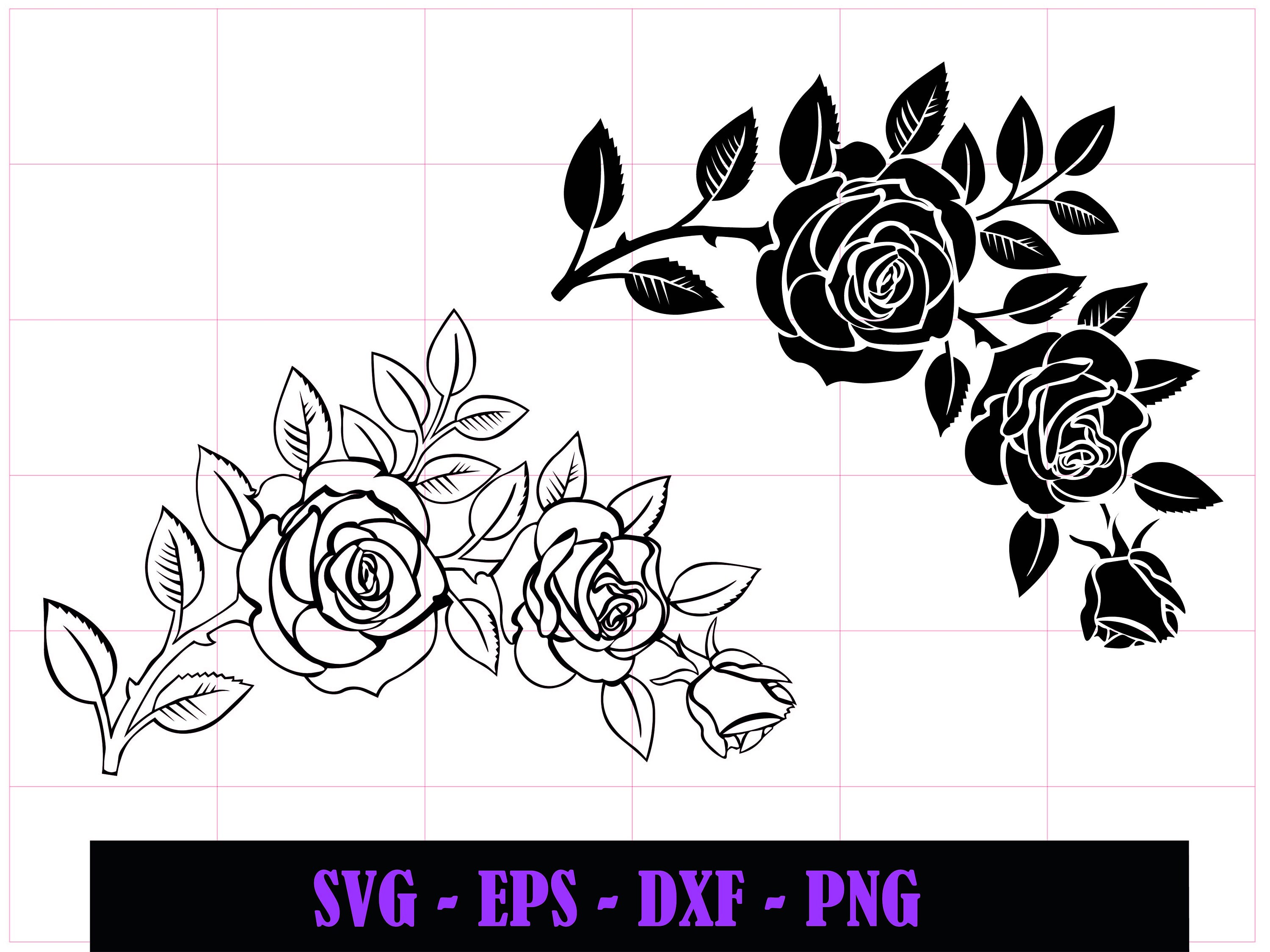 Rose Svg Accent Instant Download Digital Design Rose Swag Etsy