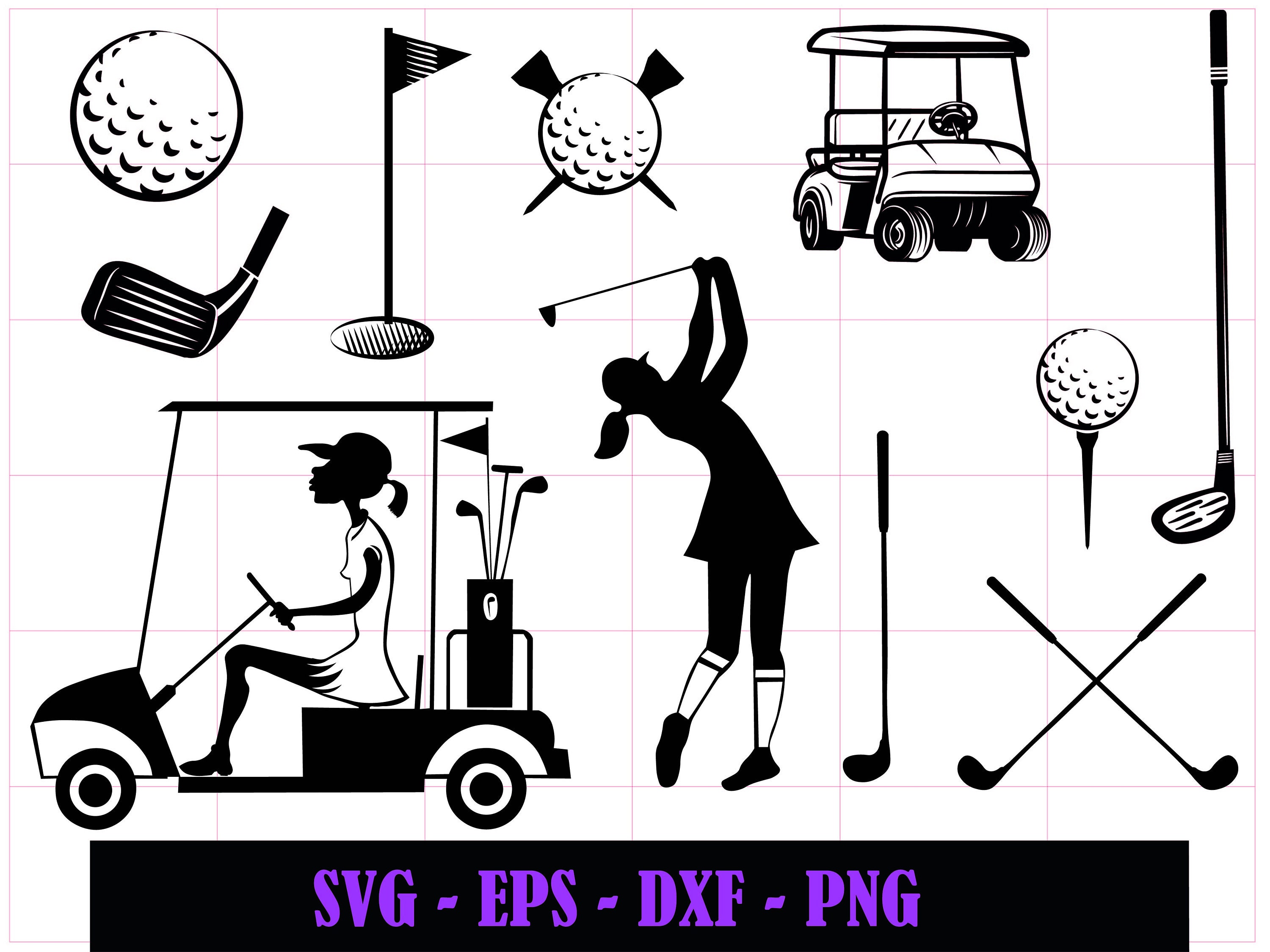 Golf SVG Cut Files for Cricut Instant Download Clipart Golf Etsy