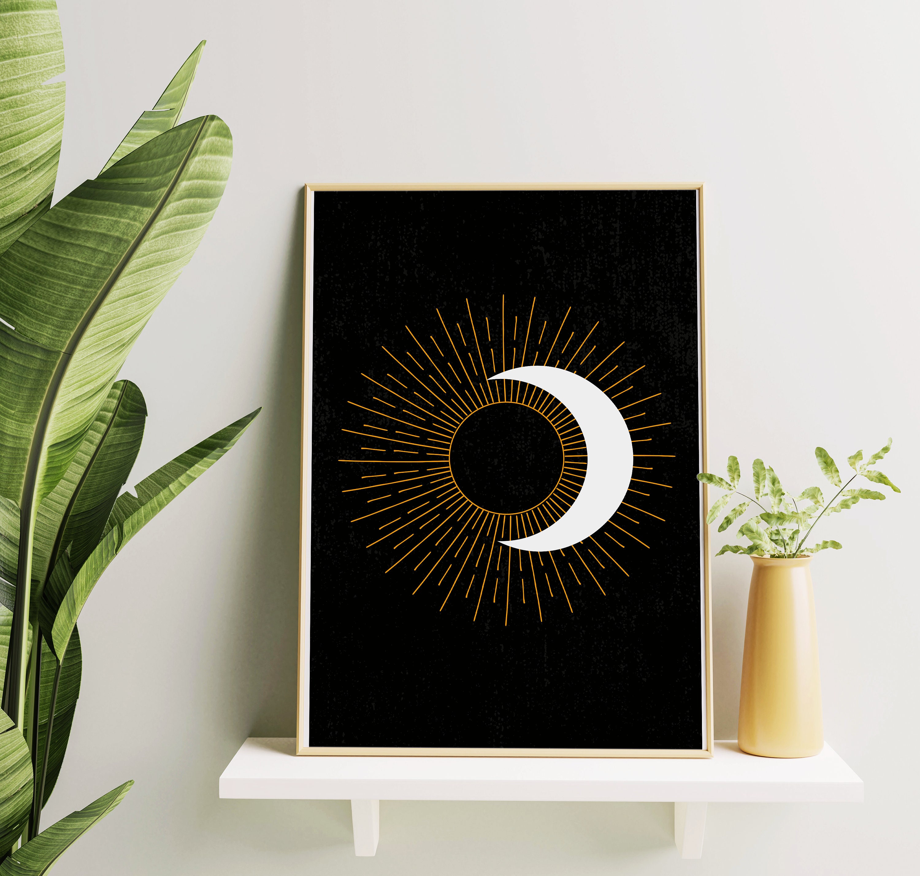 Sun and Moon Wall Art Sunshıne Art Print Set of 2 Moon Etsy