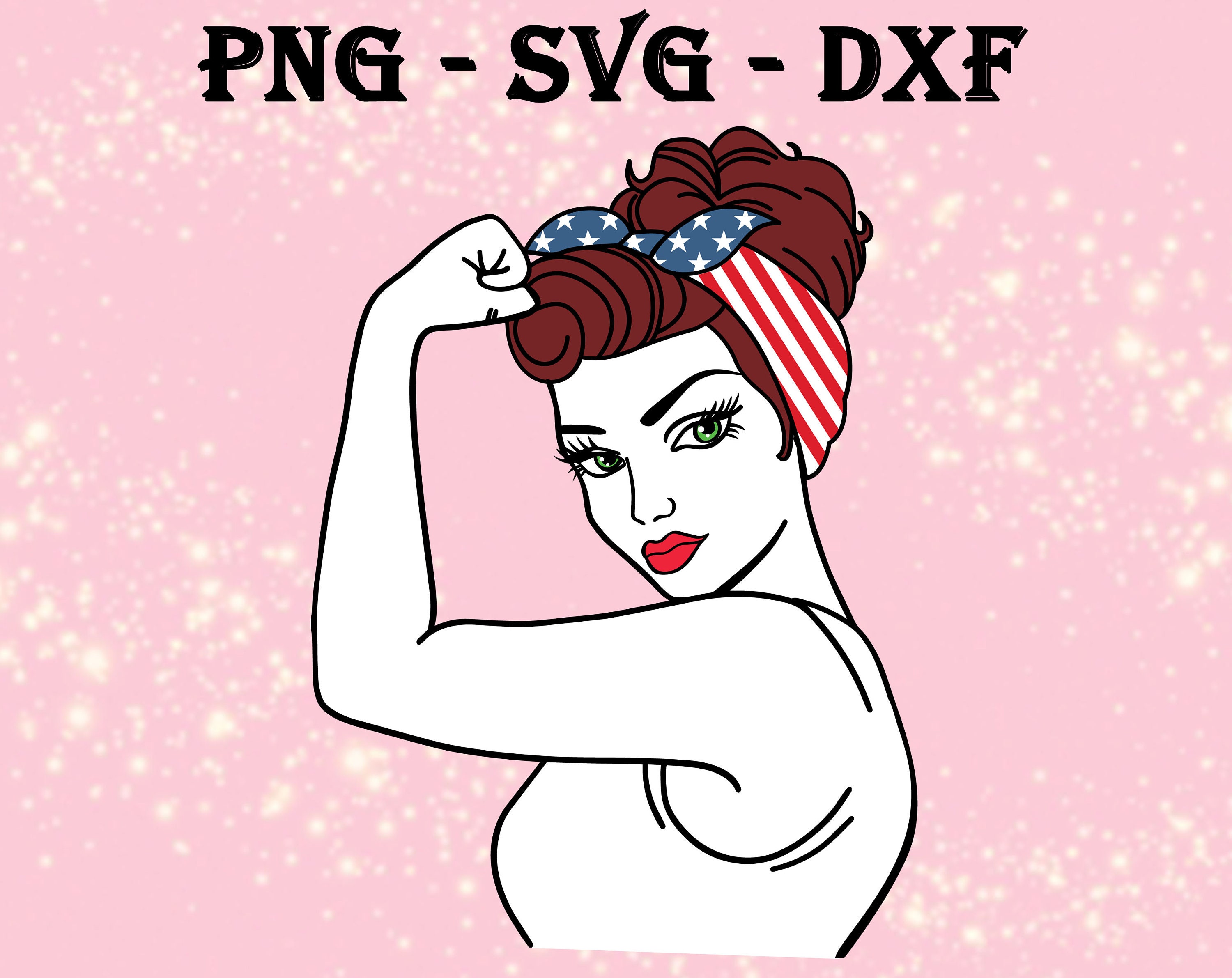 Rosie riveter svg dxf png digital silhouette file for | Etsy