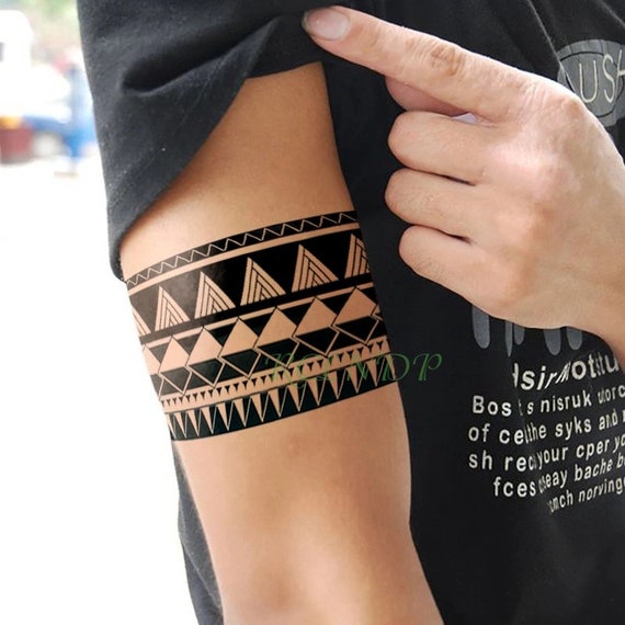 2pcstemporary Black Armband Tattoo Armband Tattoo Polynesian Etsy Uk