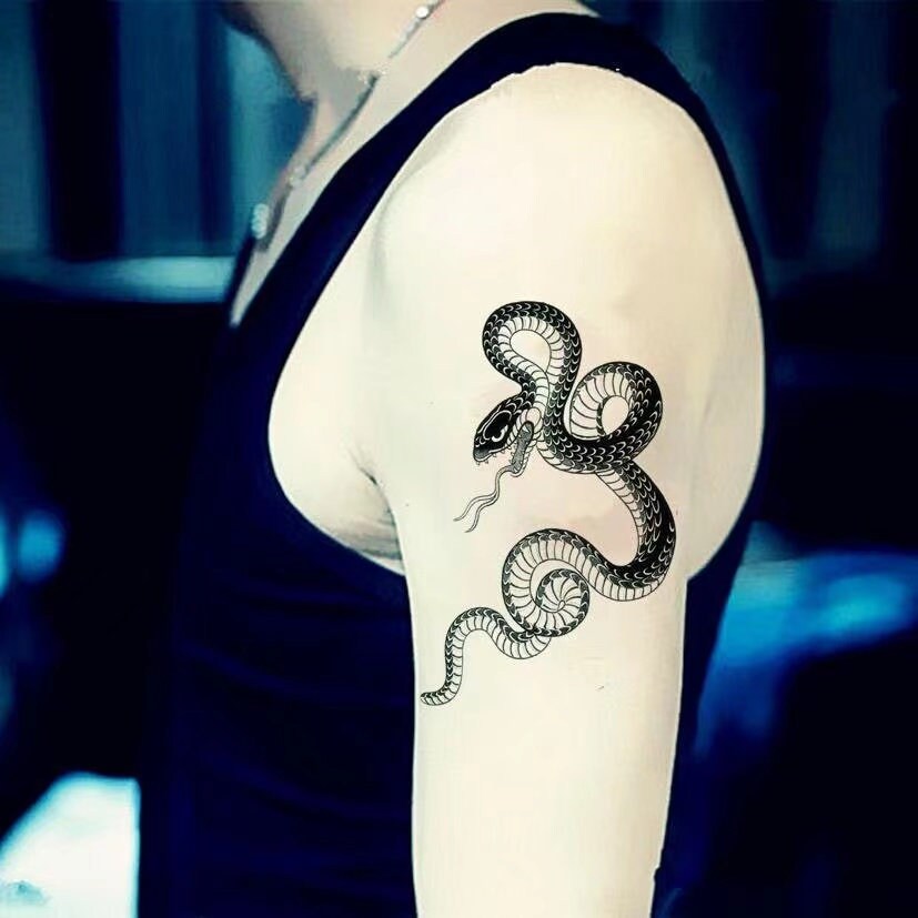 Garden snake temporary tattoo garter snake spring snake Etsy