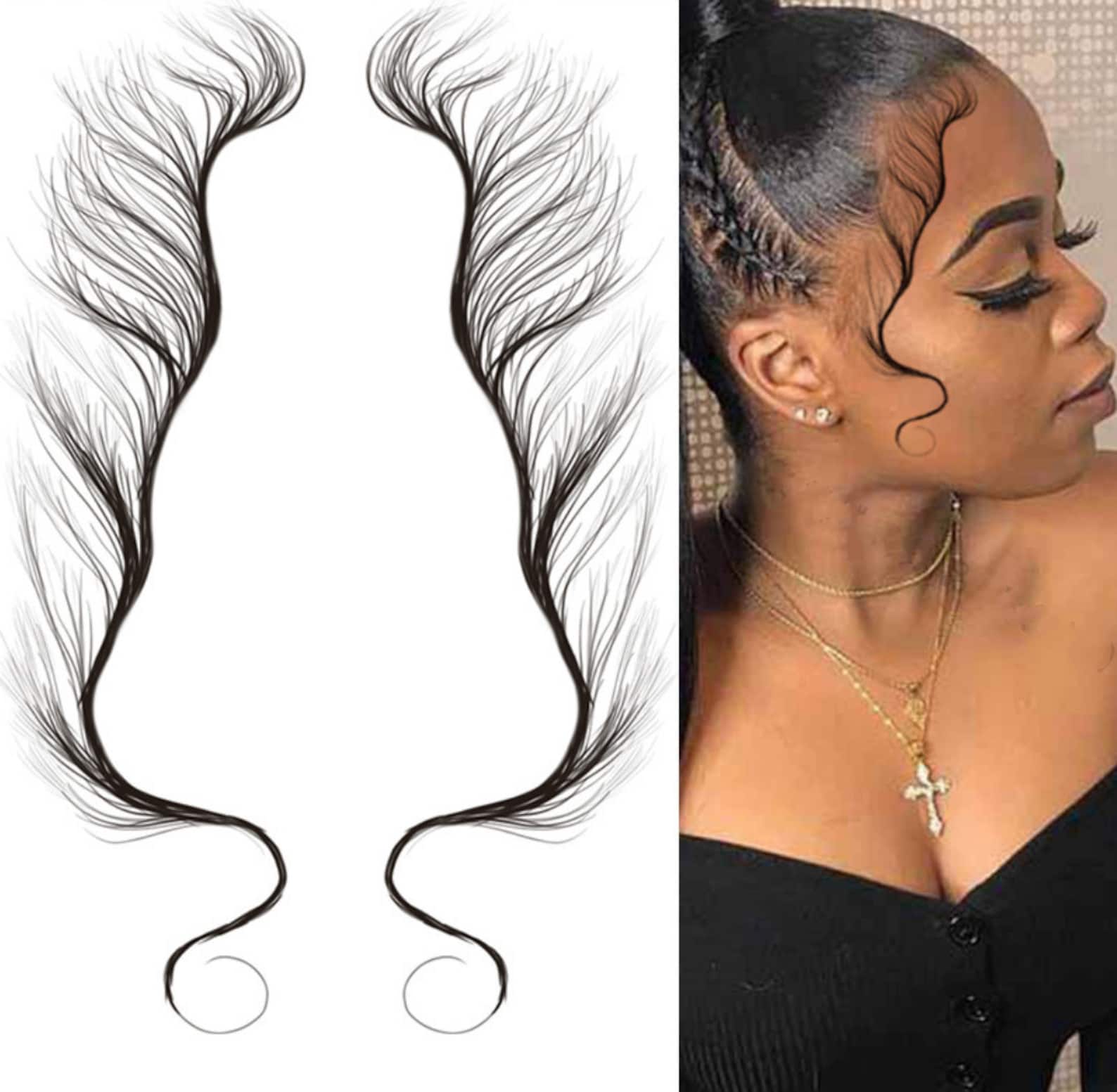 Tattoo Baby Hairtemporary Tattoos Baby Hairline Edge Etsy