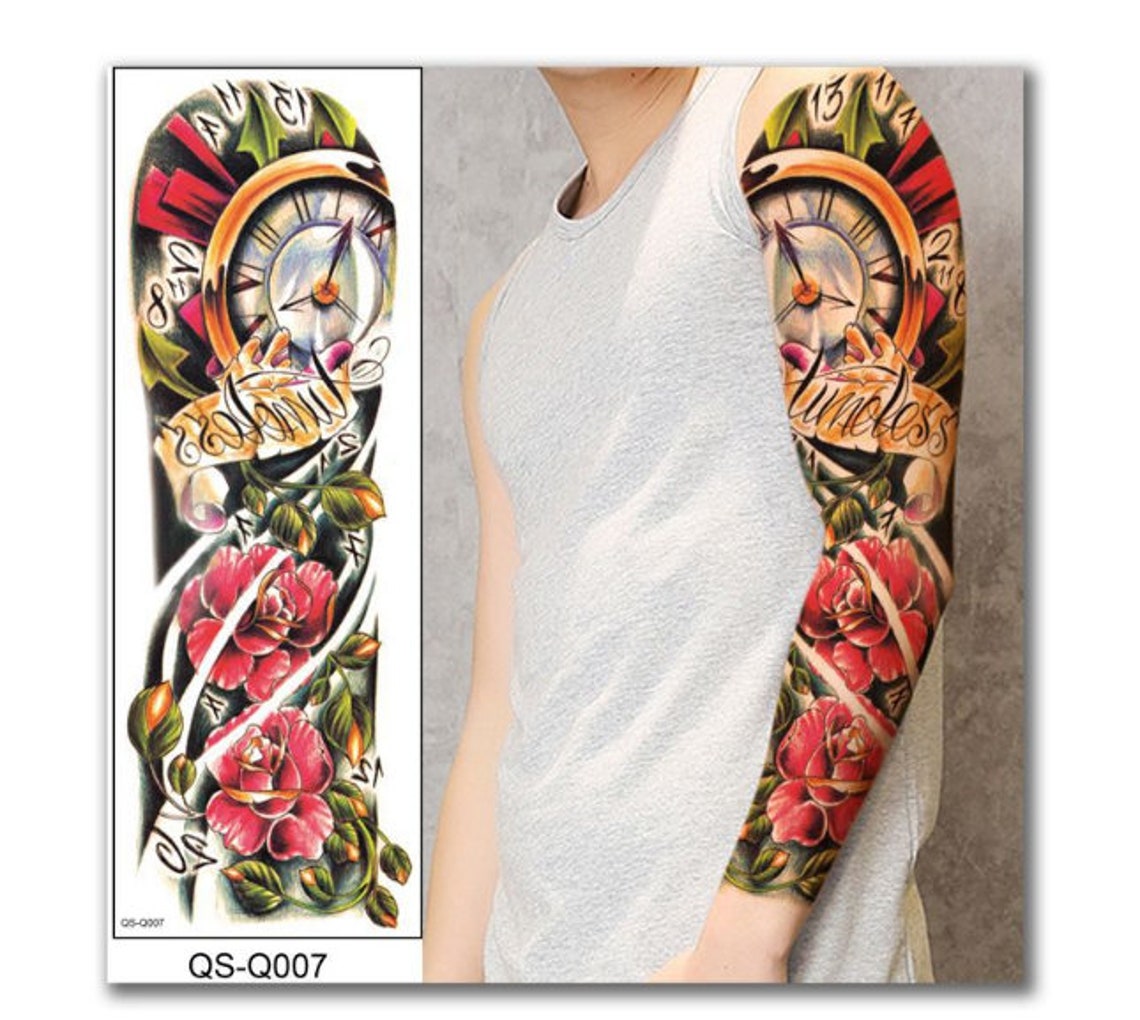 Temporary Arm Tattoo Temporary Full Arm Tattoo Temporary Etsy