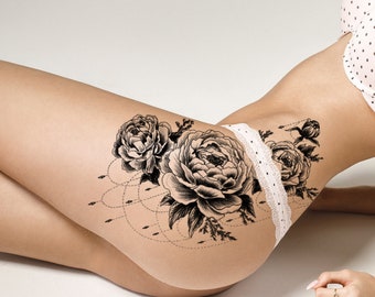 Floral Sexy Temporary Tattoos on Hips Thighs and Sides of the - Etsy New Zealand Floral Sexy Temporary Tattoos on Hips Thighs and Sides of the - Etsy New Zealand