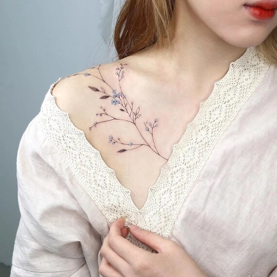 1 Set Of 8 Gypsophila Temporary Tattoos Temporary Tattoos Etsy