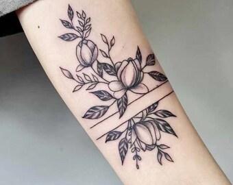 Black Line Tattoo Etsy Black Line Tattoo Etsy