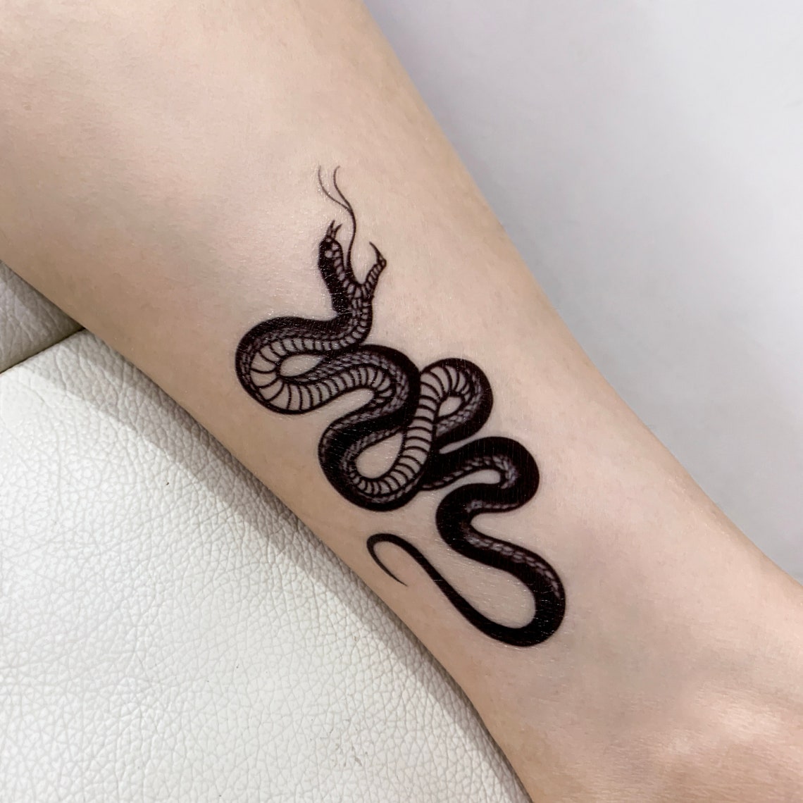 2 StückSnake Temporary Tattoos/Schwarze Schlange Temporäre Etsy