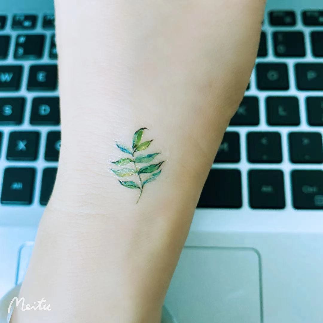 2Stk farn temporary tattoo / kräuter tattoo / kleines Blatt Etsy