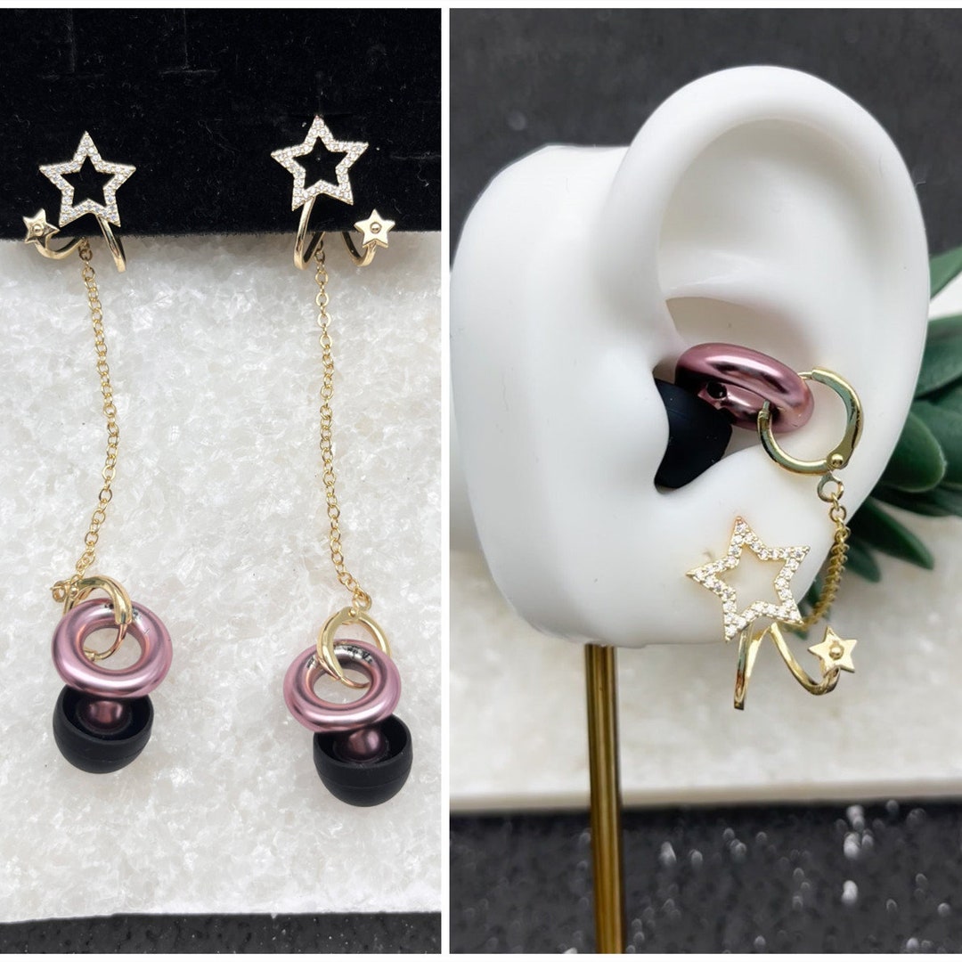 S925 Silver Needle Round Earbuds Star Earrings, Airpods Loss Prevention