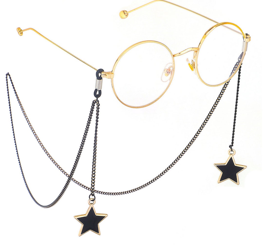 Black Star Pendant Glasses Chain/metal Glasses Chain/star - Etsy