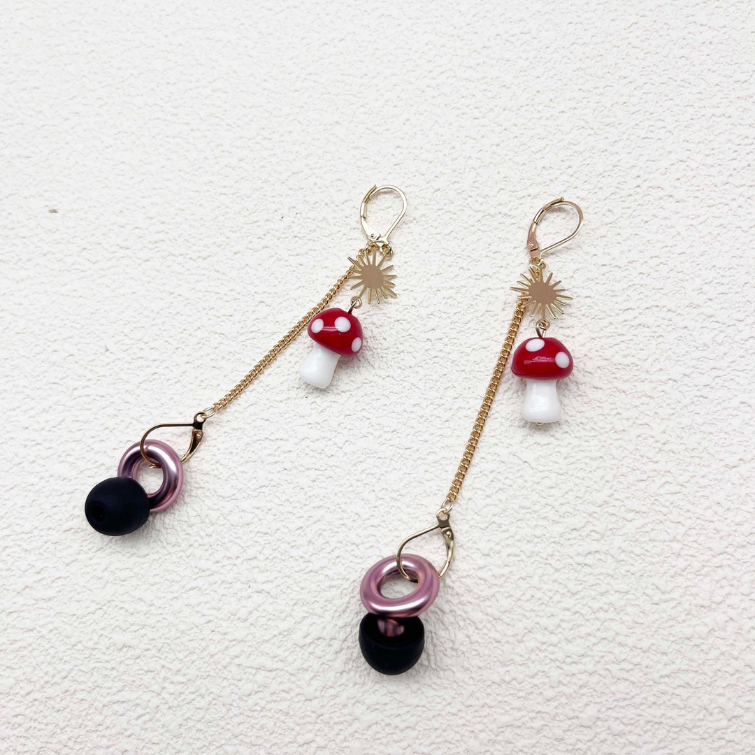 Round Ear Plug Mushroom Earrings Airpods Anti Loss Earrings Etsy