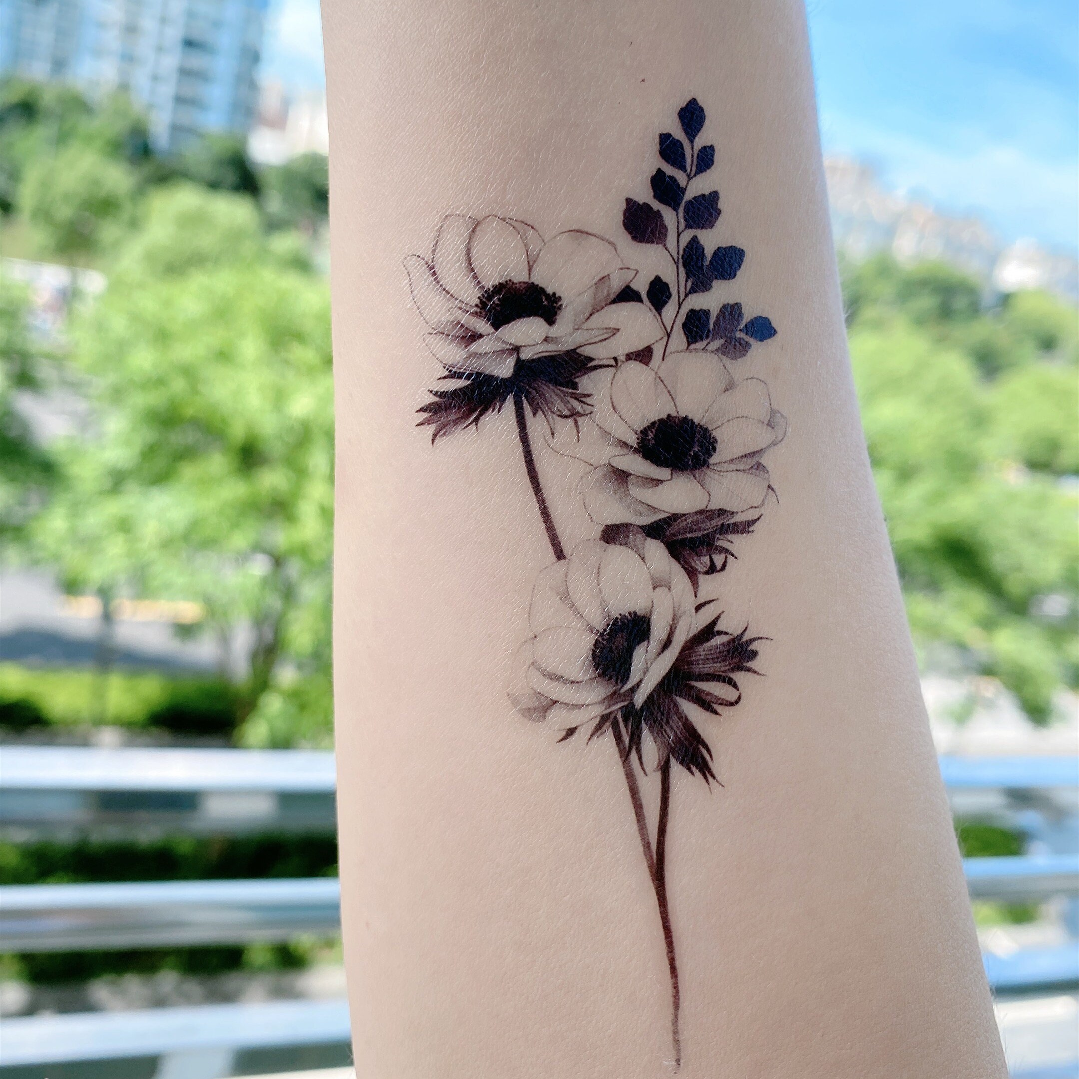 2 temporary rose tattoos / small rose temporary tattoos / Etsy