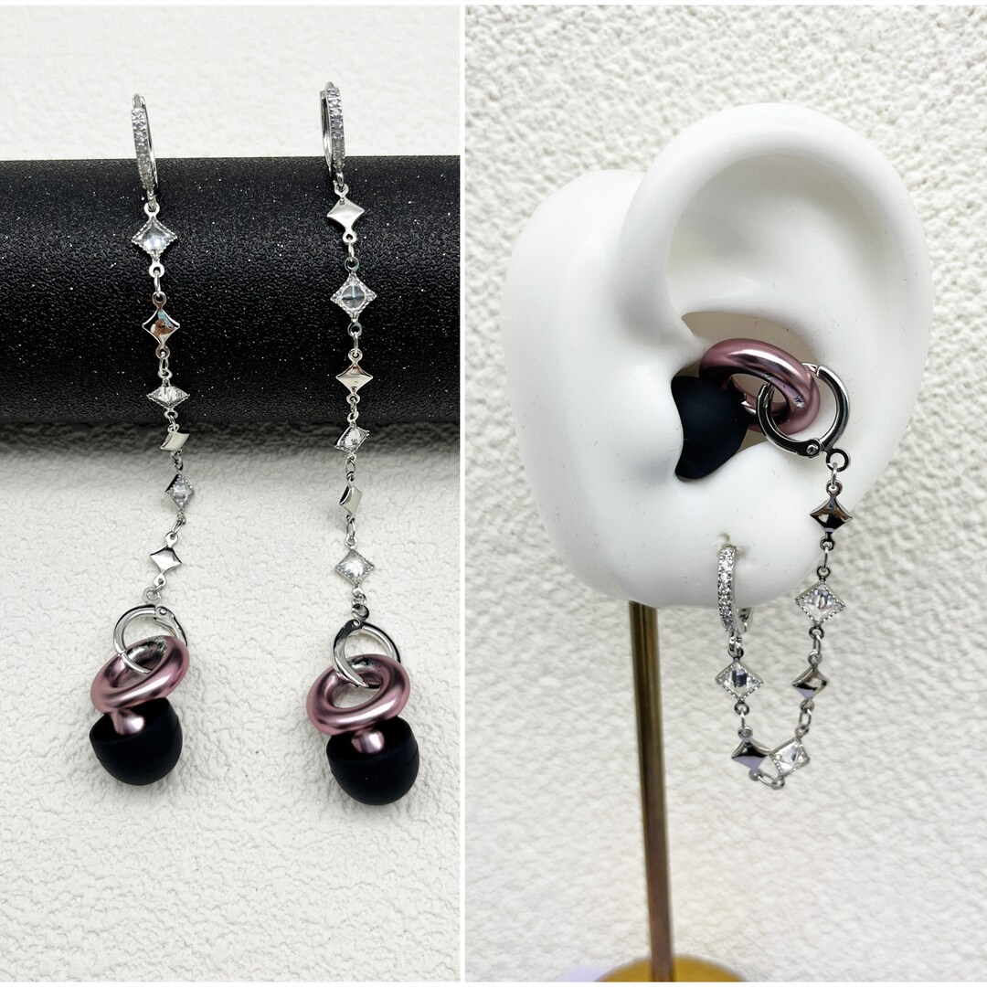 Earrings Suitable for Circular Earplugs, Sensory Earrings, Concert Noise Reduction, ADHD, Autism