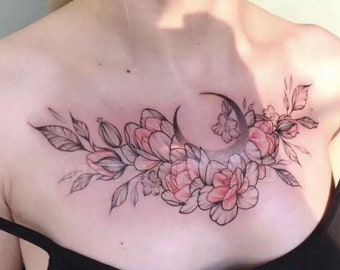 Temporary Large Flower Tattoos Retro Temporary Tattoos Sexy - Etsy UK Temporary Large Flower Tattoos Retro Temporary Tattoos Sexy - Etsy UK
