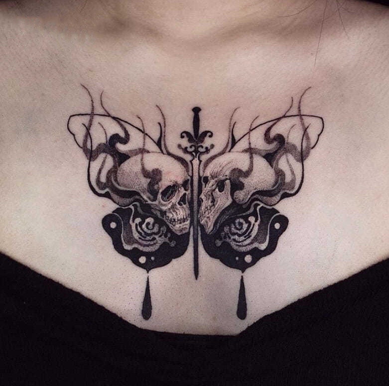 An Artists Guide To The Best Wicked Skull Butterfly Tattoos