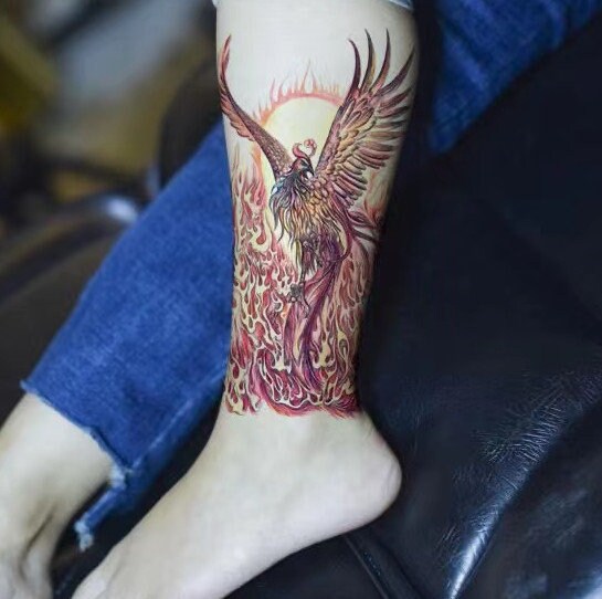 phoenix tattoo ankle