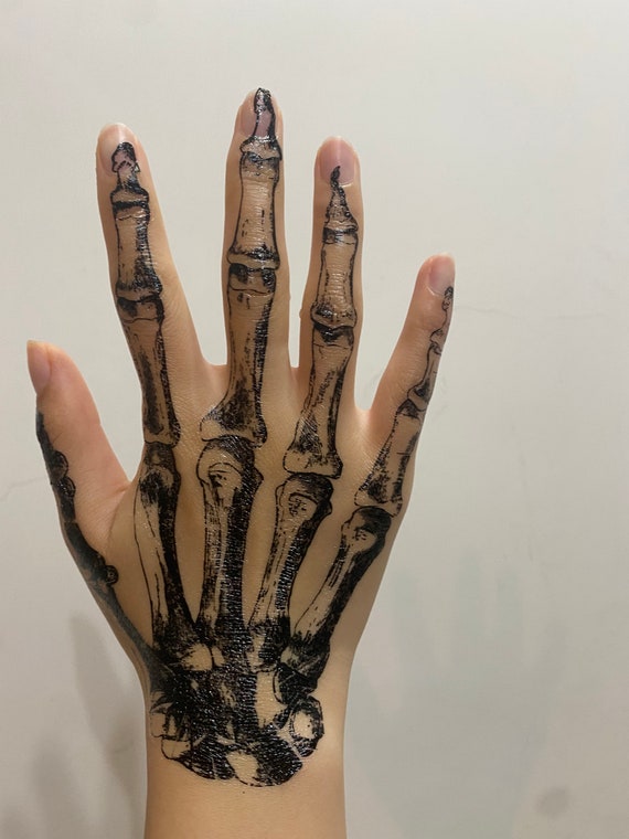 Mano de esqueleto temporal para tatuaje de cosplay calavera - Etsy México